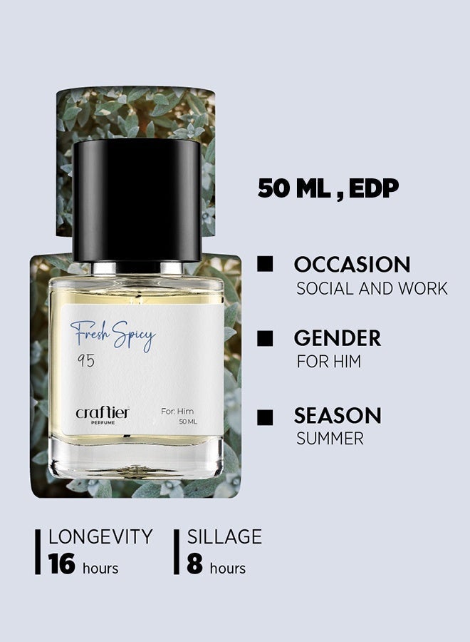 كرافتيير فريش سبايسي – مستوحى من كي، ماء عطر (أو دو بارفان) للرجال – 50 مل، عطر عطري منعش يدوم طويلاً حتى 16 ساعة، عطر رجالي بحجم مناسب للسفر. - Image 4