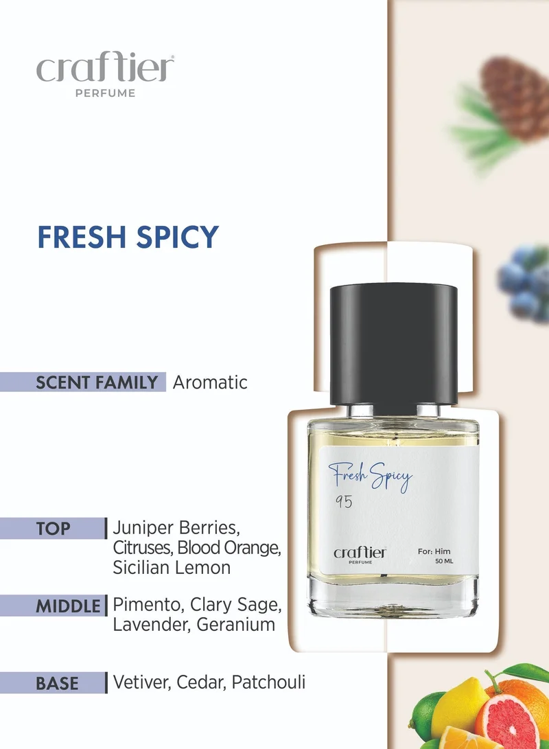 Craftier Perfume Inspired-K FRESH SPICY - Inspired of-K, Eau De Parfum for Men - 50ml, Long Lasting Aromatic Fragrance Upto 16 Hrs, Travel Size Men's Perfume for Men | Best Price UAE