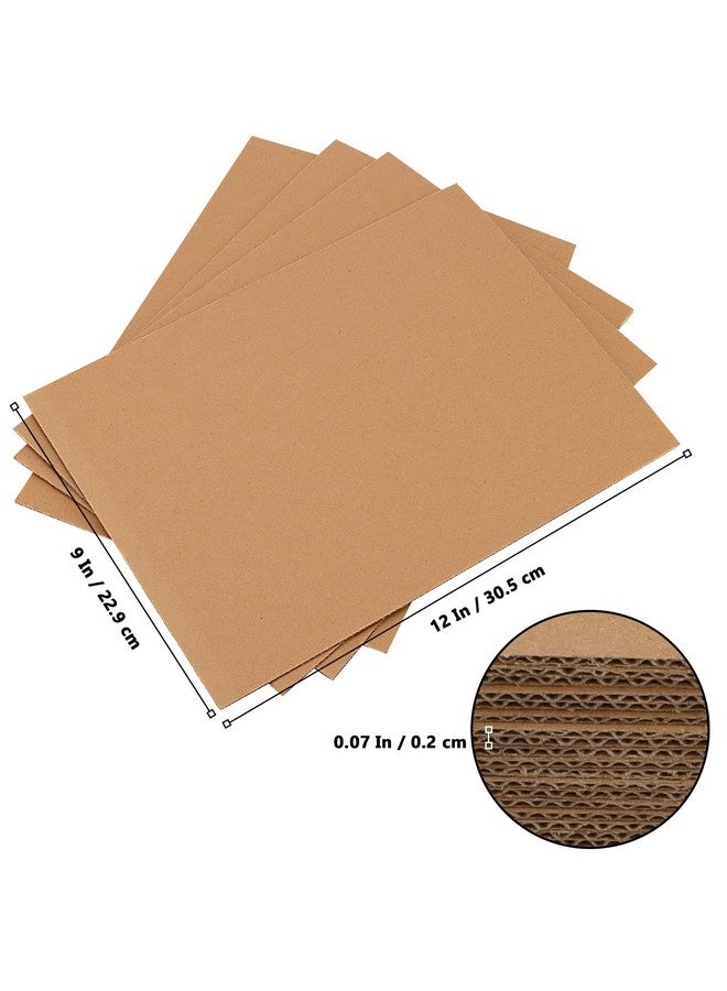 MUKLEI 100 Pack 12 X 9 Inch Corrugated Cardboard Sheets 2Mm Thick Corrugated Cardboard Filler Inserts Flat Kraft Cardboard Sheets For Shipping Mailing Crafts - Image 2