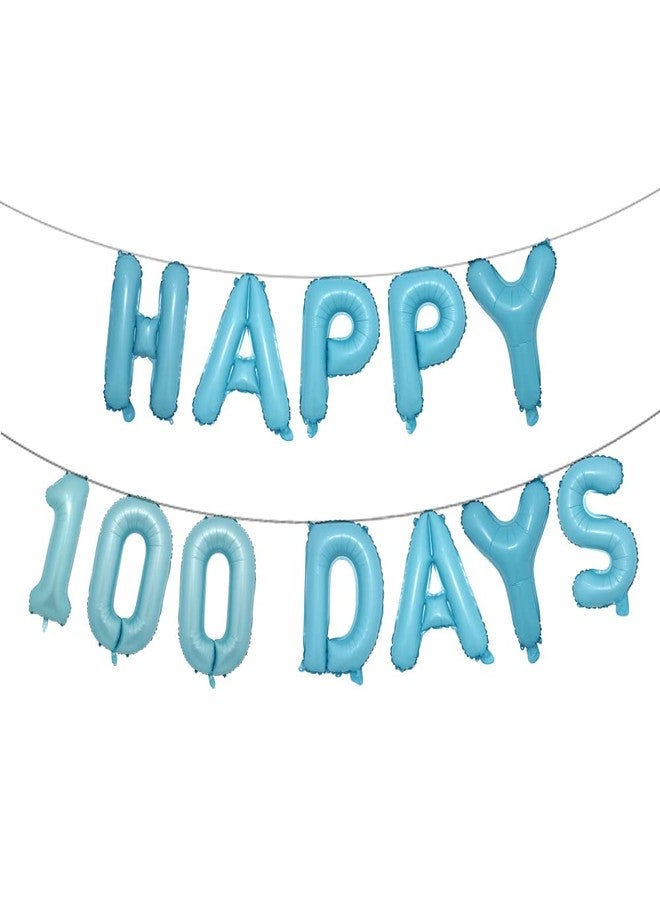RUIANSI Alphabet Letters Foil Balloons Set Happy 100 Days Banner Baby Shower Birthday Party Decoration Supplie (100 DAYS Light Blue) - Image 2