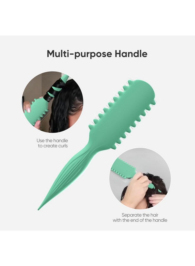 AM 8:00 AM8:00 Curl Defining brush - 9 Row Premium styling Brush for Curly Hair, Curl Brush Enhances Curl Definition and Separation, Defined Curls,Styling Tool for Men and Women (Green) - Image 4