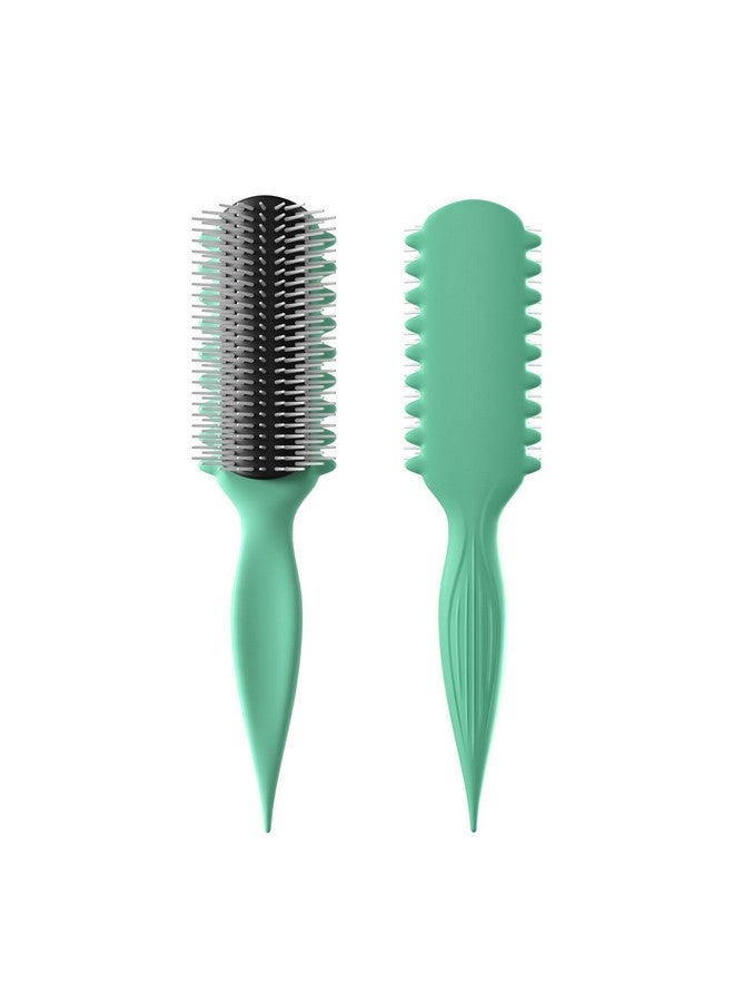 AM 8:00 AM8:00 Curl Defining brush - 9 Row Premium styling Brush for Curly Hair, Curl Brush Enhances Curl Definition and Separation, Defined Curls,Styling Tool for Men and Women (Green) - Image 1