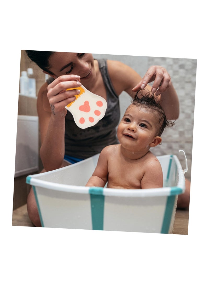 SYOSI 2Pcs Paw Bath Cotton Cartoon Towel Sponge Natural for Bathing Shower Mitten Mesh Exfoliating Brush Body Cleaning Scrubber Kid Loofah Child Net - Image 3