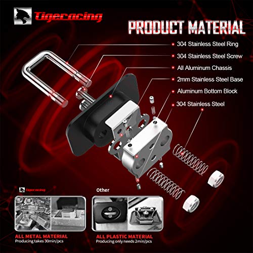 Tigeracing Tie Down Anchors Retractable Truck Bed Top Side D Ring Compatible with 1999-2013 Silverado & Sierra 1500 2500 - All Metal 3000 LBS Capacity of 2 - Image 3