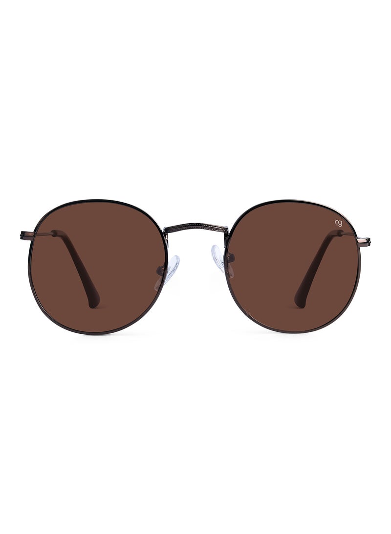 Woggles Brown Polarized Round Sunglasses  - Image 3
