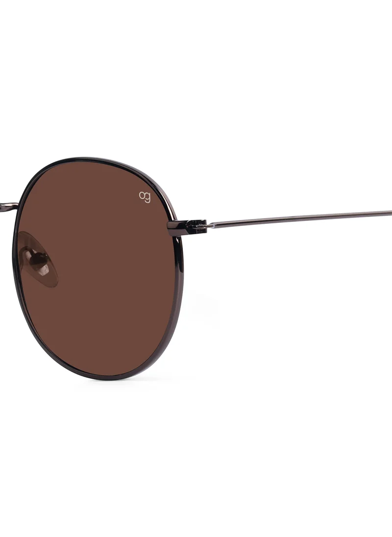 Woggles Brown Polarized Round Sunglasses