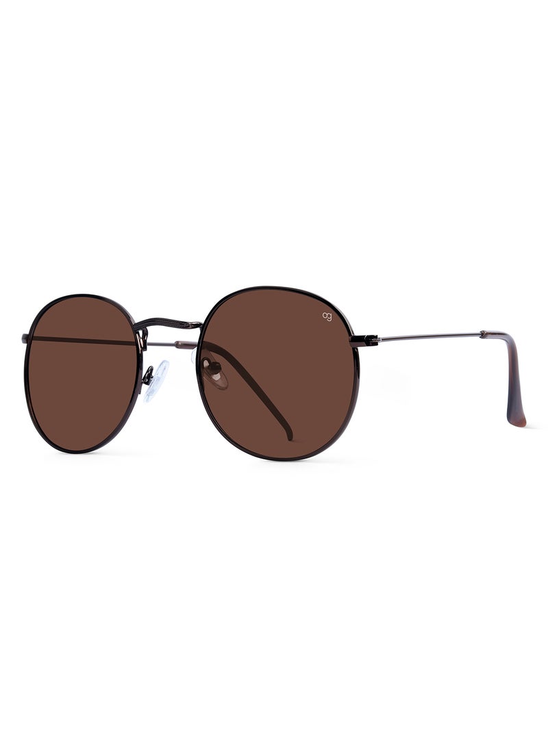 Woggles Brown Polarized Round Sunglasses  - Image 4
