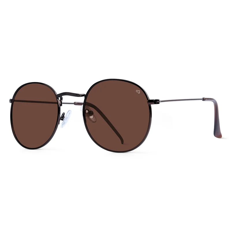 Woggles Brown Polarized Round Sunglasses