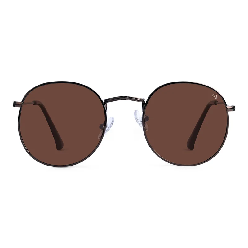 Woggles Brown Polarized Round Sunglasses