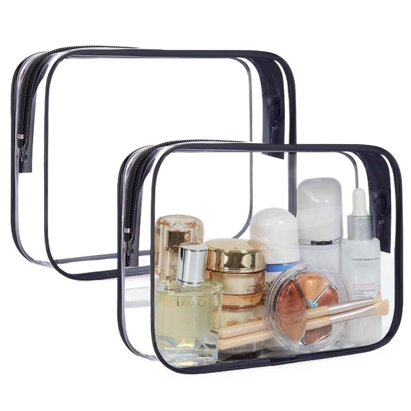 Large Capacity Travel Makeup Bag for cosmetics with Zipper Closure Cosmetic Organizer and Portable Pouch in White - Image 2