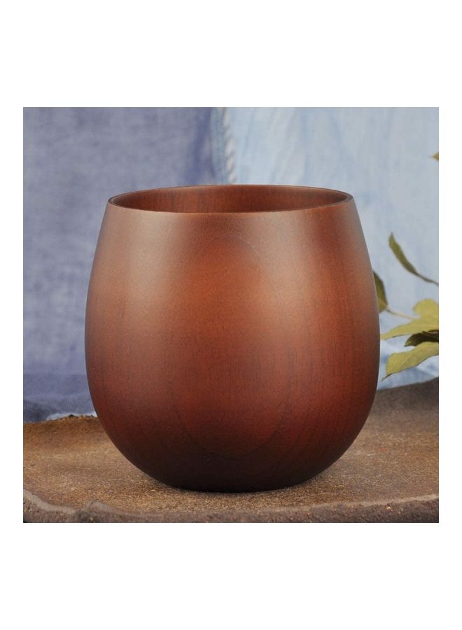 NIBEMINENT Wooden Big Belly Coffee Cup- 200ml Brown - Image 1