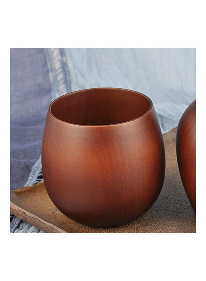NIBEMINENT Wooden Big Belly Coffee Cup- 200ml Brown - Image 3