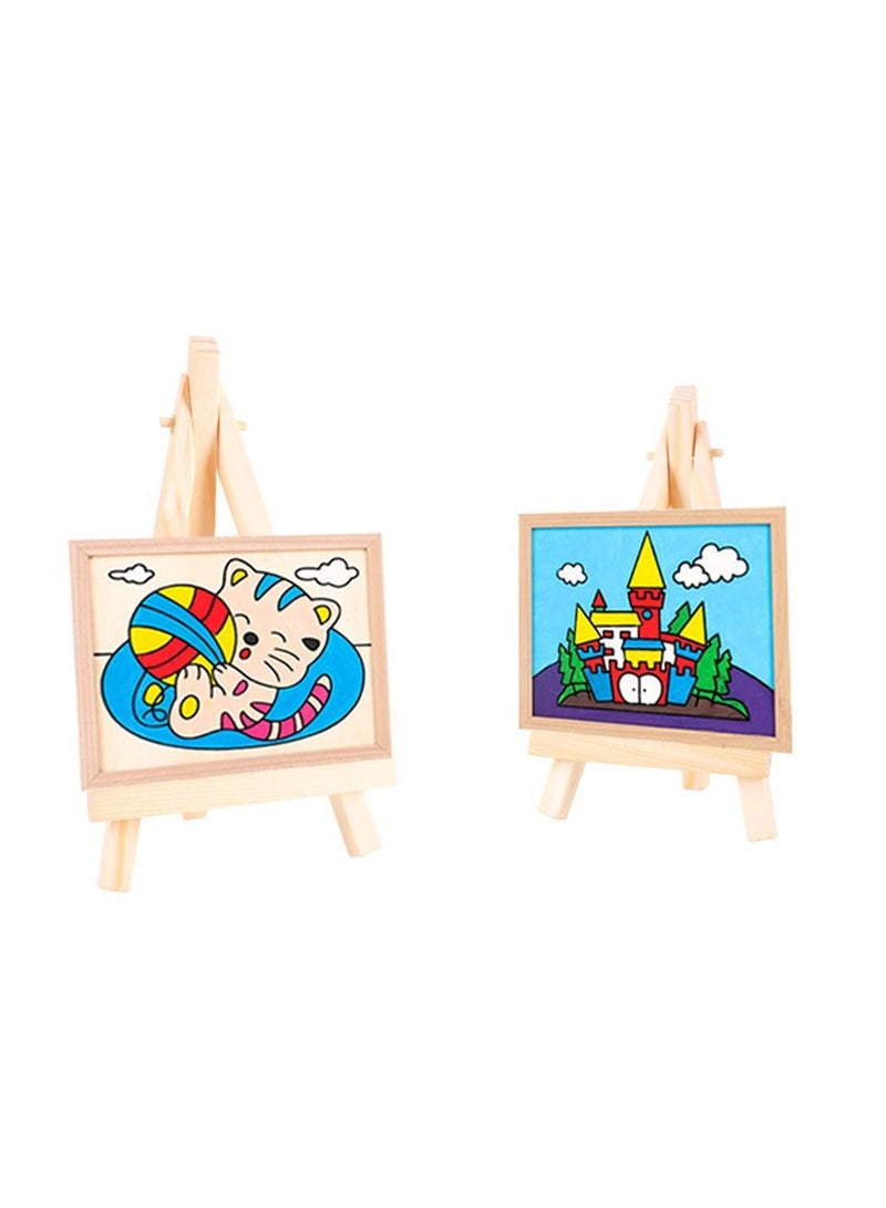 Mini Wooden Easel, SYOSI Desktop Small Photo Frame Tripod, Digital Oil Painting Display Advertising Stand, 10 Pieces - Image 2