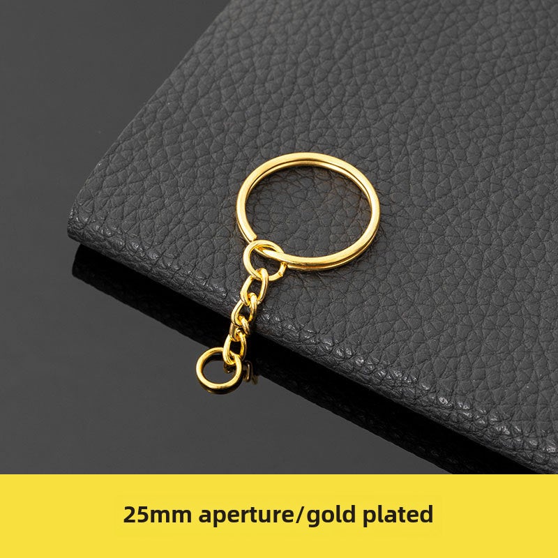 Generic DIY Metal Keychain Rings Plating Craft Supplies [Gold Plated] 25 Aperture Hanging Single Ring [1