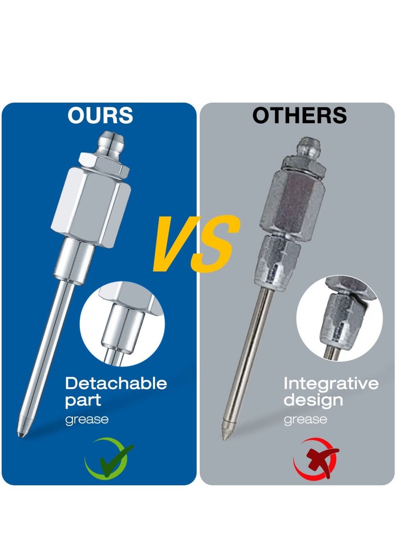 Y&D Grease Needle Nozzle with Hardened Steel Tips, Narrow Dispenser, Gun Fittings Adapter 1/8 inch NPT Threads (1 Pack)  - Image 4