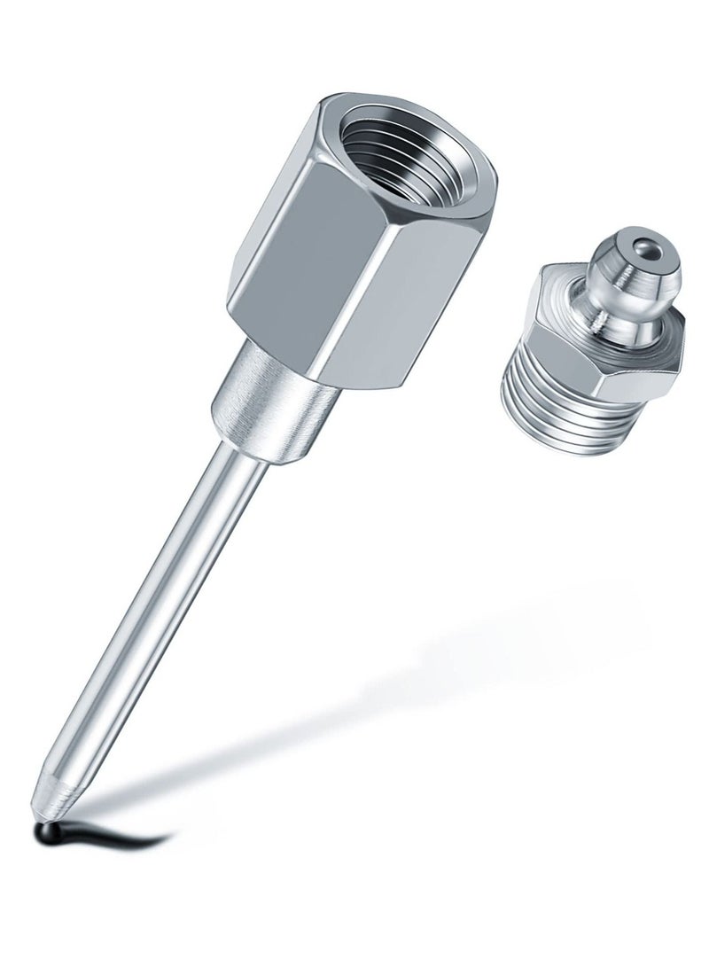 Y&D Grease Needle Nozzle with Hardened Steel Tips, Narrow Dispenser, Gun Fittings Adapter 1/8 inch NPT Threads (1 Pack)  - Image 1