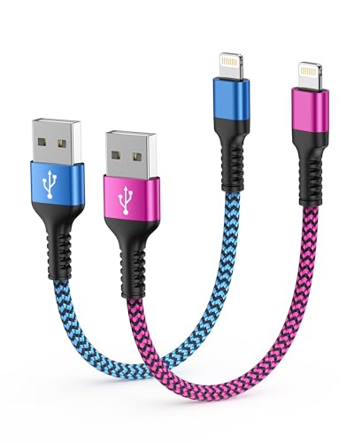 Haoano Short iPhone Charger Cord USB A to Lightning Cable 1FT2Pcs Apple MFI Certified Braided Fast Charging Wire Data Line for iPhone 14 Pro Max 13 12 Pro11XSXRXSE8 Plus76s iPad MiniAir for Car - Image 1