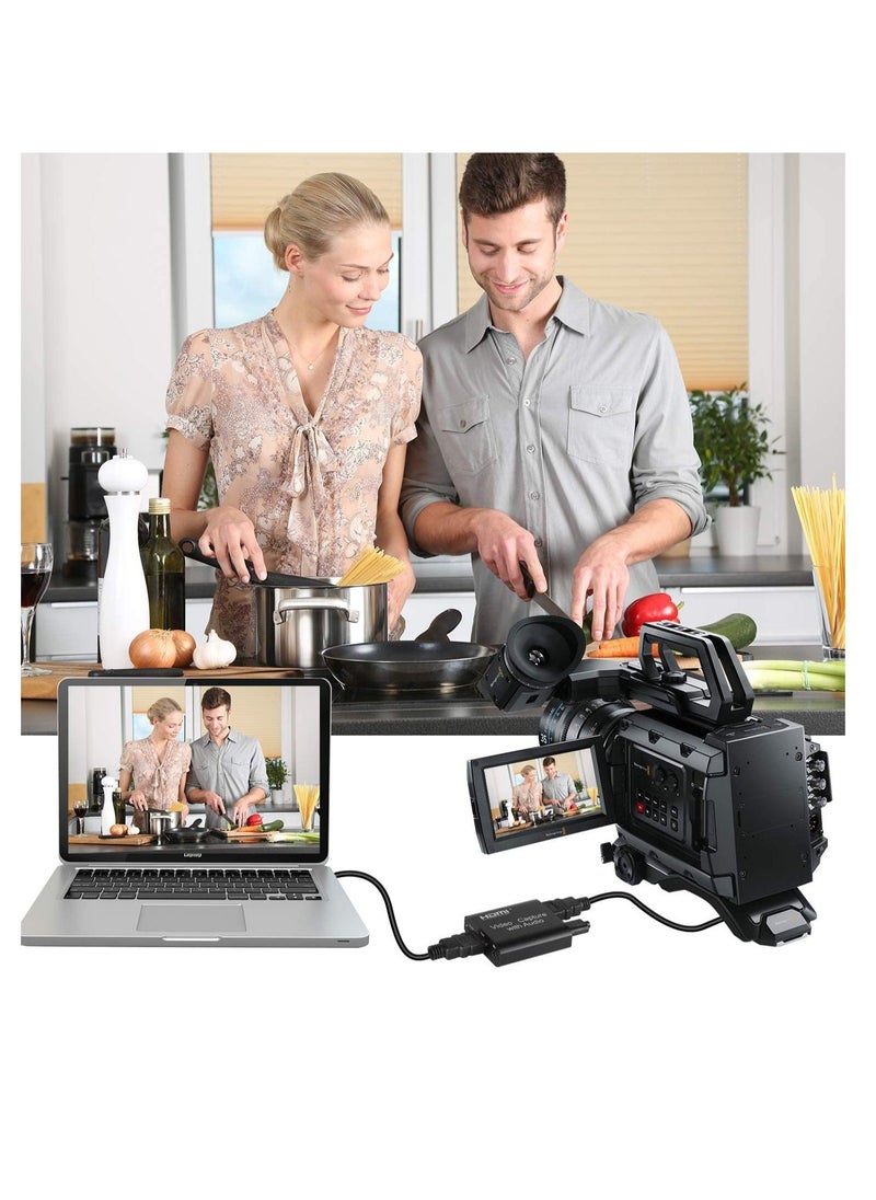 JOMILA - Video Capture Card 4K HDMI Video Capture Device with Loop Out Full HD 1080P Game Capture Video Recorder for Live Streaming Broadcasting or Video Conference - Image 1