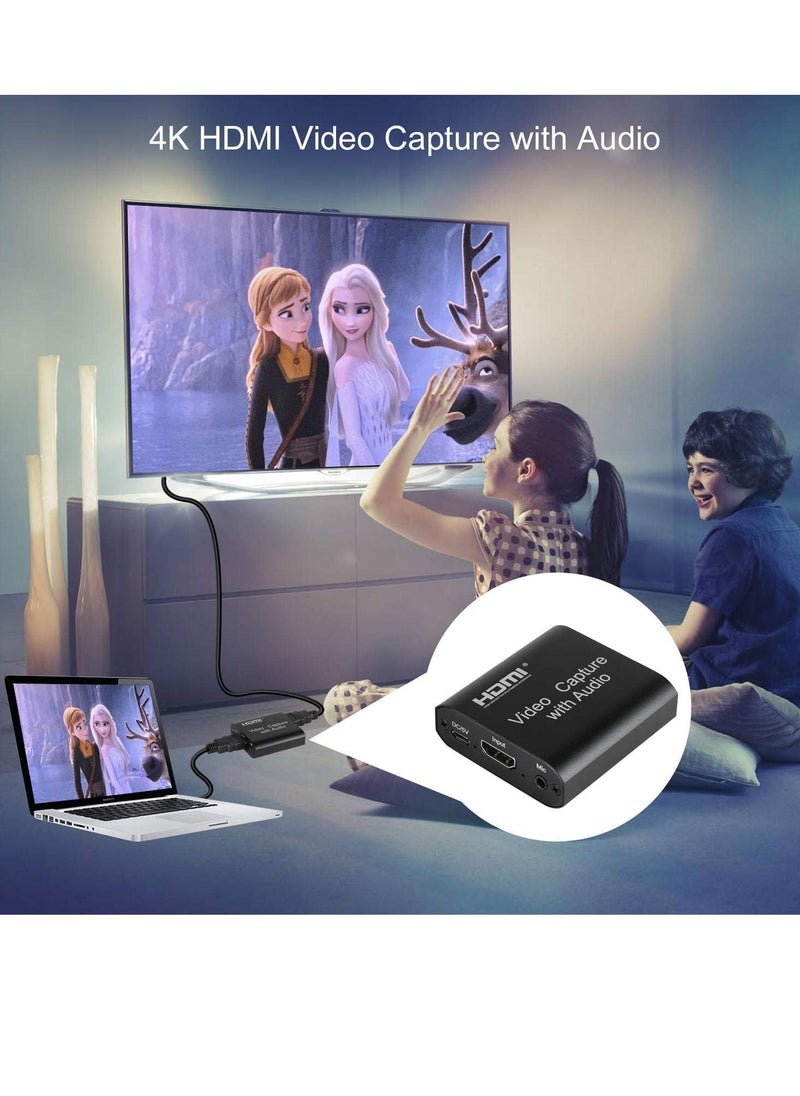 JOMILA - Video Capture Card 4K HDMI Video Capture Device with Loop Out Full HD 1080P Game Capture Video Recorder for Live Streaming Broadcasting or Video Conference - Image 1