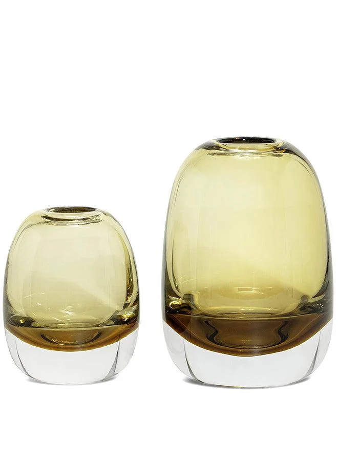 KNOT HOME Rainier Storms Designer Glass Vases (2pcs) Knot Home Designer Accessory for Bedroom Living Dining Room Office Area Décor