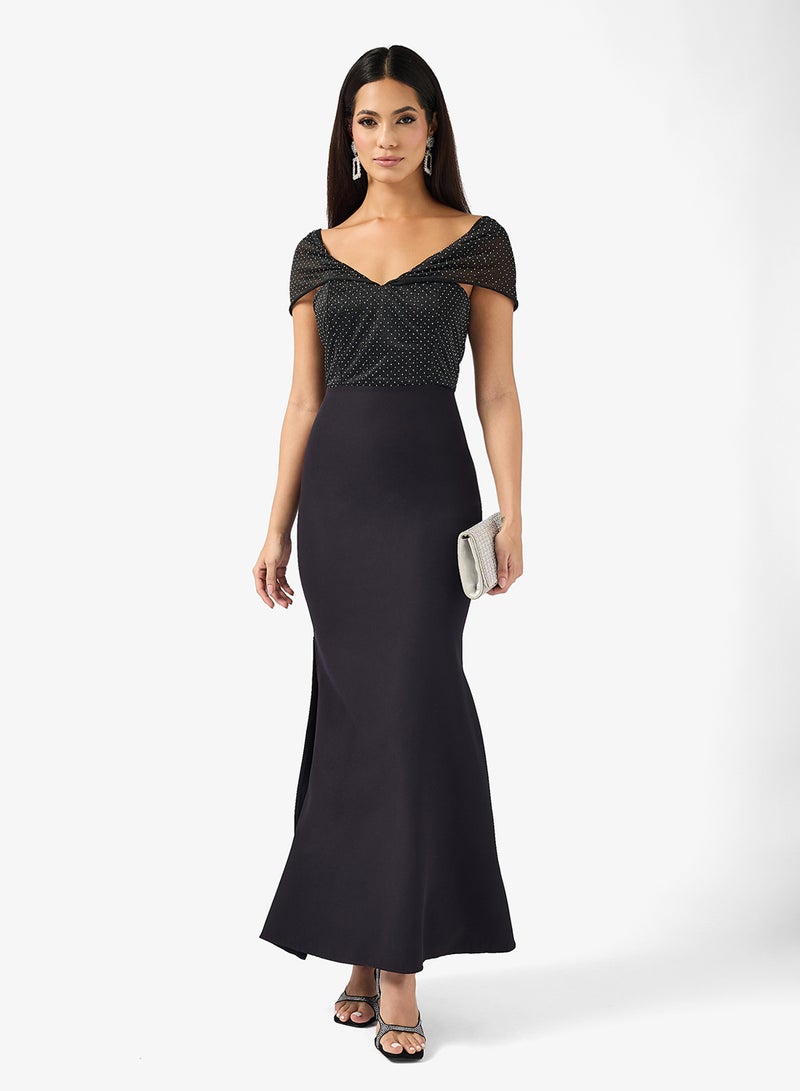 Ella Limited Edition Off Shoulder Dress With Slit - Image 1