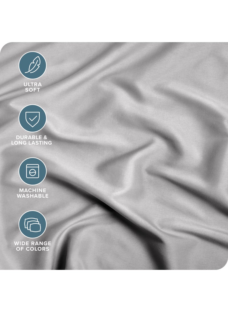 Bare Home Bare Home 2-Pack Fitted Bottom Sheets California King - Premium 1800 Ultra-Soft Wrinkle Resistant Microfiber - Deep Pocket (Cal King  Light Grey)  - Image 2