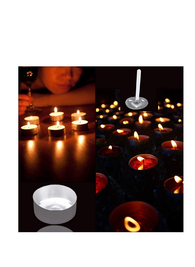 SYOSI Aluminum Tea Lights Cups 100 Pcs, Metal Tea Light Tins with 100 Pcs Candle Wicks Empty Case Candle Wax Containers for DIY Candles Making Supplies - Image 3