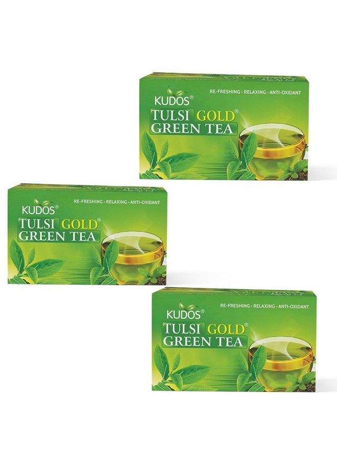 Kudos Tulsi Gold Green Tea 25 Tea Bag Pack Of 3  - Image 1