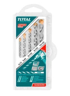 Total 5PCS Masonry Drill Bit Set – Includes 4mm, 5mm, 6mm, 8mm, and 10mm – Durable High-Speed Steel Bits for Concrete, Brick, Stone, and Masonry Drilling