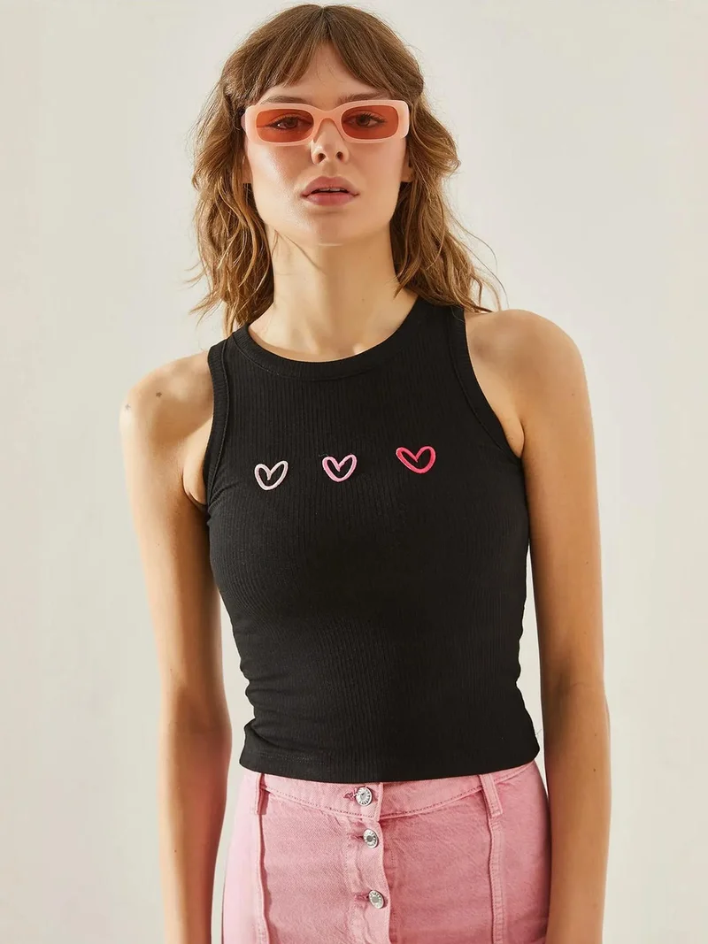 بيانكو لوتشي تي شيرت قصير بقصة ضيقة مطرز من لوكسي