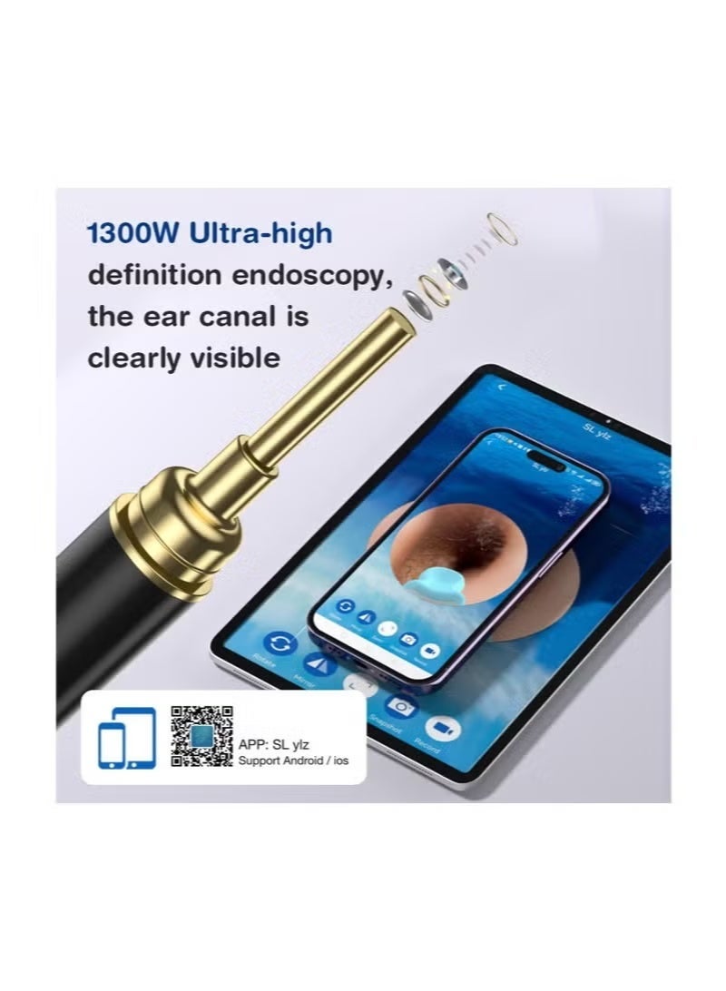 Dr.isla مِجراف أذن ذكي Dr. Isla P9 بالكاميرا – منظف شمع الأذن بصري لاسلكي WiFi متوافق مع Android/iOS، كاميرا عالية الدقة 1300W، تعقيم بالأشعة فوق البنفسجية، قابل للشحن (أبيض) - Image 3