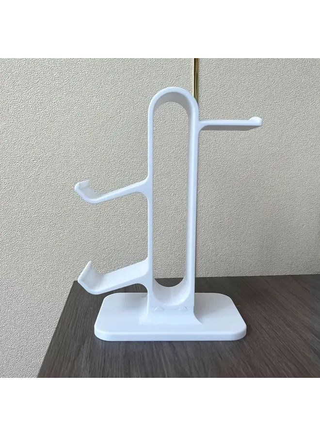 2 في 1 حامل متين لمنظم سطح المكتب للتحكم في اللعبة والسماعات الأبيض - Image 1