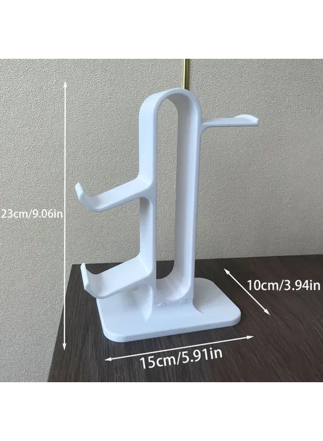 2 في 1 حامل متين لمنظم سطح المكتب للتحكم في اللعبة والسماعات الأبيض - Image 4