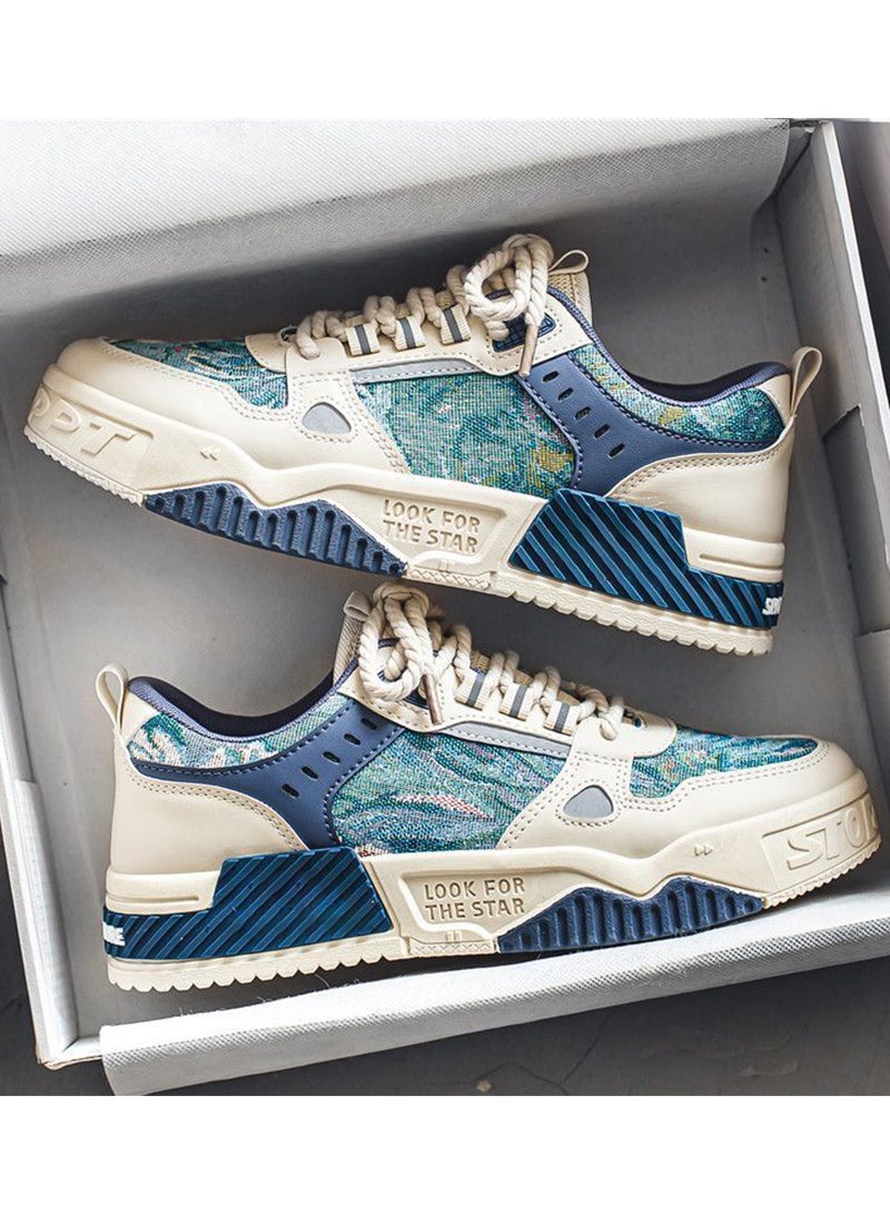 شاربدو حذاء تزلج كاجوال منخفض من كولوربلوك للرجال - حذاء كاجوال أنيق لكرة السلة والتنس مع نعل مطاطي غير قابل للانزلاق وشبكة علوية مسامية - Image 2