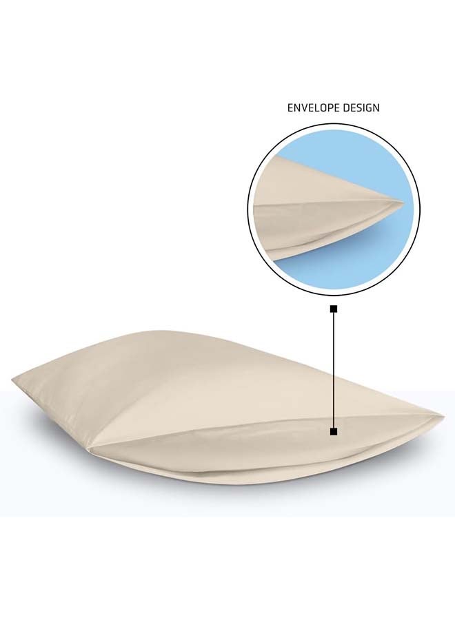 RocketLinen 400 Thread Count Single Bed or Kids Bed 3 Piece Sheet Set Flat Sheet, Fitted Sheet & 1 Pillowcase 100% Long Staple Cotton Sateen Weave Beige Light All Weather Hotel Style (Twin/Single) - Image 3