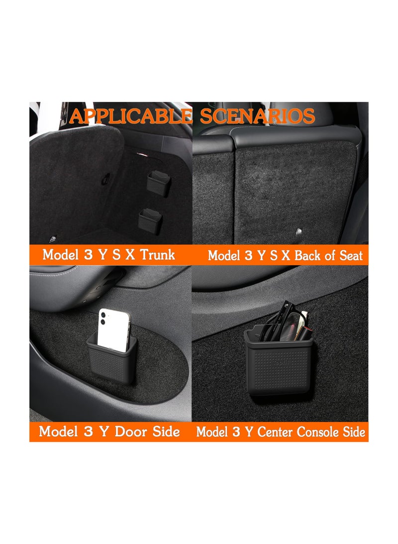SYOSI Center Console Organizer Fit for Tesla Model 3 Model Y, Accessories Tray Storage Box, Cell Phone Pocket Silicone Hook Bag, Sunglasses Holder Coin Case, for Coins, Cosmetic, Waterproof(1 Pack) - Image 3