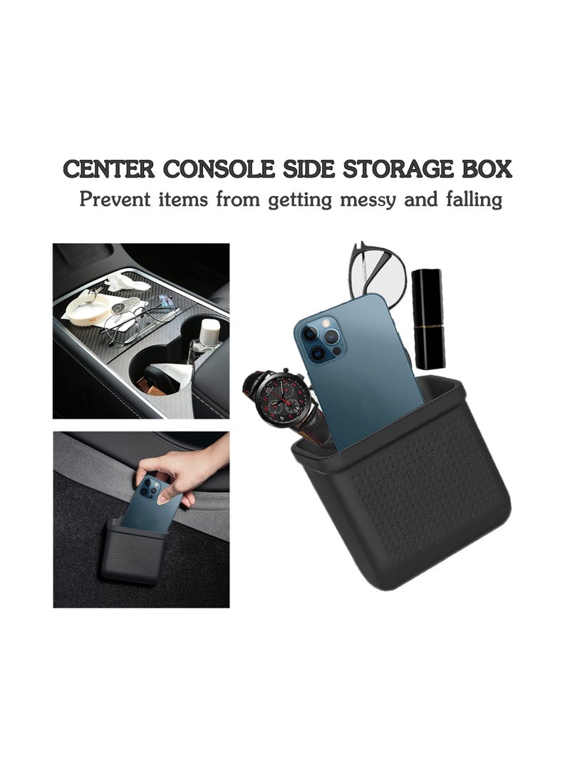 SYOSI Center Console Organizer Fit for Tesla Model 3 Model Y, Accessories Tray Storage Box, Cell Phone Pocket Silicone Hook Bag, Sunglasses Holder Coin Case, for Coins, Cosmetic, Waterproof(1 Pack) - Image 4