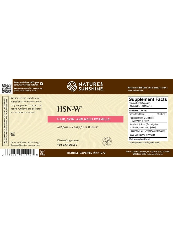 NATURE'S SUNSHINE Hsn-W, 100 Capsules - Image 5