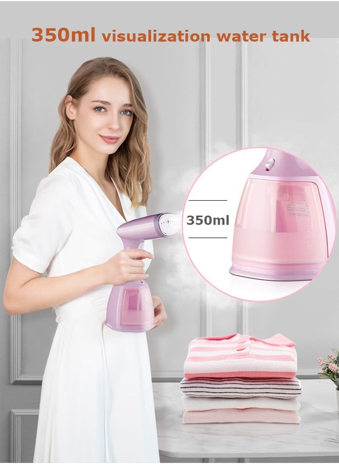 NIBEMINENT Portable Handheld Steamer For Clothes-1500W with 3 Gears,350ml Large Water Tank,220V Pink  - Image 4