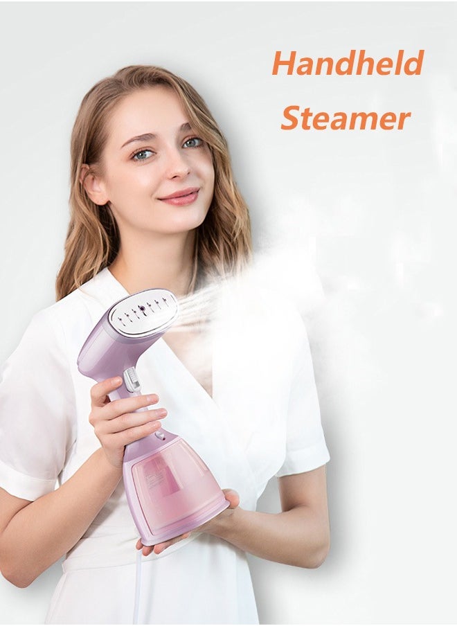 NIBEMINENT Portable Handheld Steamer For Clothes-1500W with 3 Gears,350ml Large Water Tank,220V Pink  - Image 2