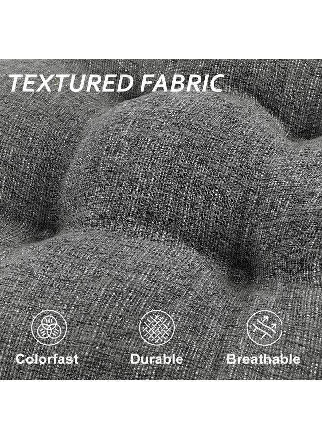 Basic Beyond Chair Cushions for Dining Chairs 4 Pack, Memory Foam Seat Cushions for Dining Chairs with Non Slip Backing, 15.5 x 15.5 inches Tufted Kitchen Chair Pads with Ties(Charcoal) - Image 5