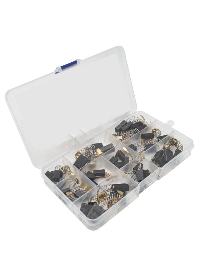 Luckam Electric Motor Carbon Brushes Set, 10 Sizes Replacement for Power Tools, Angle Grinders, Hammer Drills, Circular Saws, DIY Motor Maintenance & Repair (40 PCS,Black) - Image 1