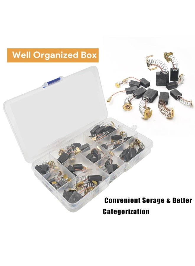 Luckam Electric Motor Carbon Brushes Set, 10 Sizes Replacement for Power Tools, Angle Grinders, Hammer Drills, Circular Saws, DIY Motor Maintenance & Repair (40 PCS,Black) - Image 4