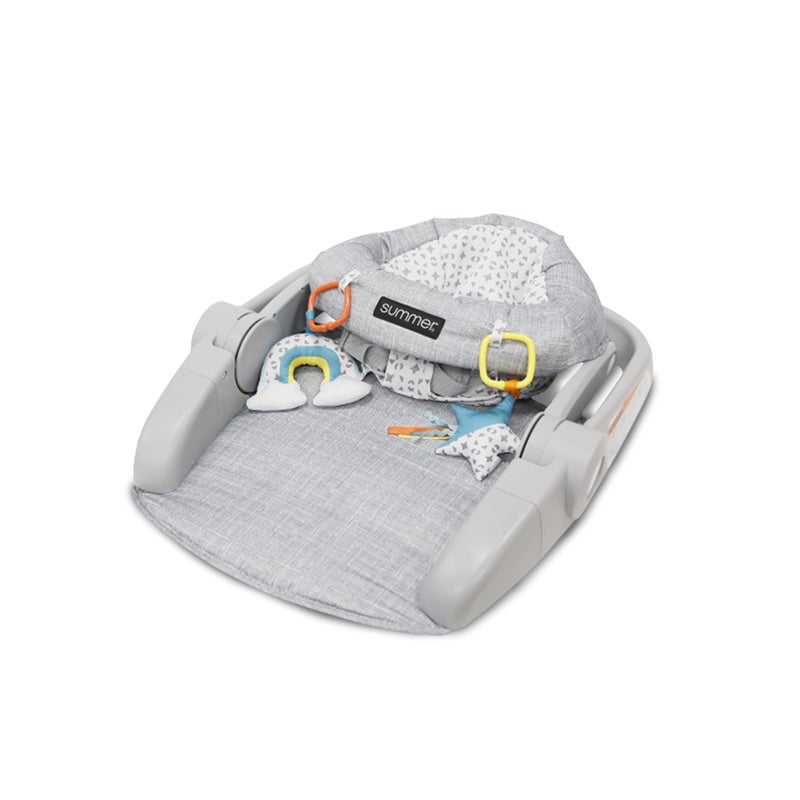 Bright Starts كرسي الأرضية القابل للتعديل Bright Starts Learn-to-Sit بموقعين (رمادي فاتح) - اجعل طفلك يجلس في هذا الكرسي النشط المناسب للأعمار من 4-12 شهرًا - يشمل ألعاب، Funfetti Neutral - Image 2