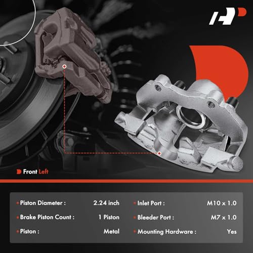 A-Premium Disc Brake Caliper Assembly with Bracket Compatible with Select Ford Models - C-Max 2013-2017, Escape 2013-2019, 1.5L 1.6L 2.0L - Front Left Driver Side - Image 2