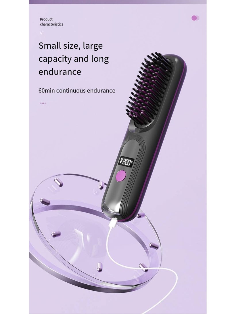 general Mini Ionic Straightening Comb – Travel-Friendly Straightener & Curler for Men/Women, Dual-Use Hair Styling Tool - Image 2