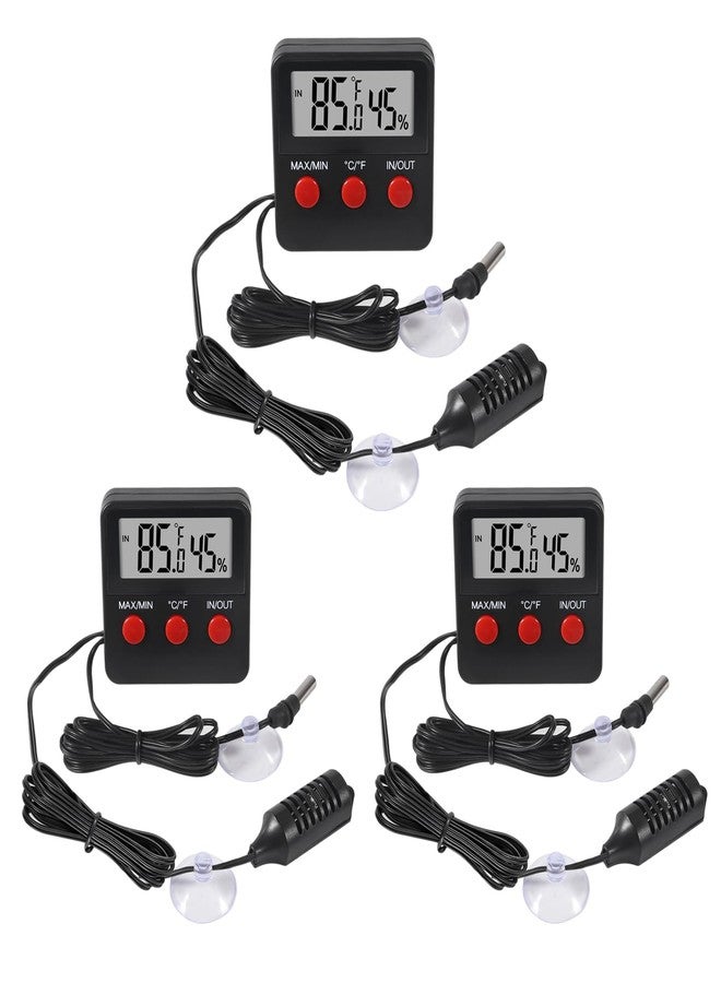 AITIAO 3PCS Digital Reptile Thermometer and Humidity Gauge Remote Probes Reptile Terrarium Thermometer Hygrometer Indoor Outdoor Temperature and Hygrometer Gauge - Image 1