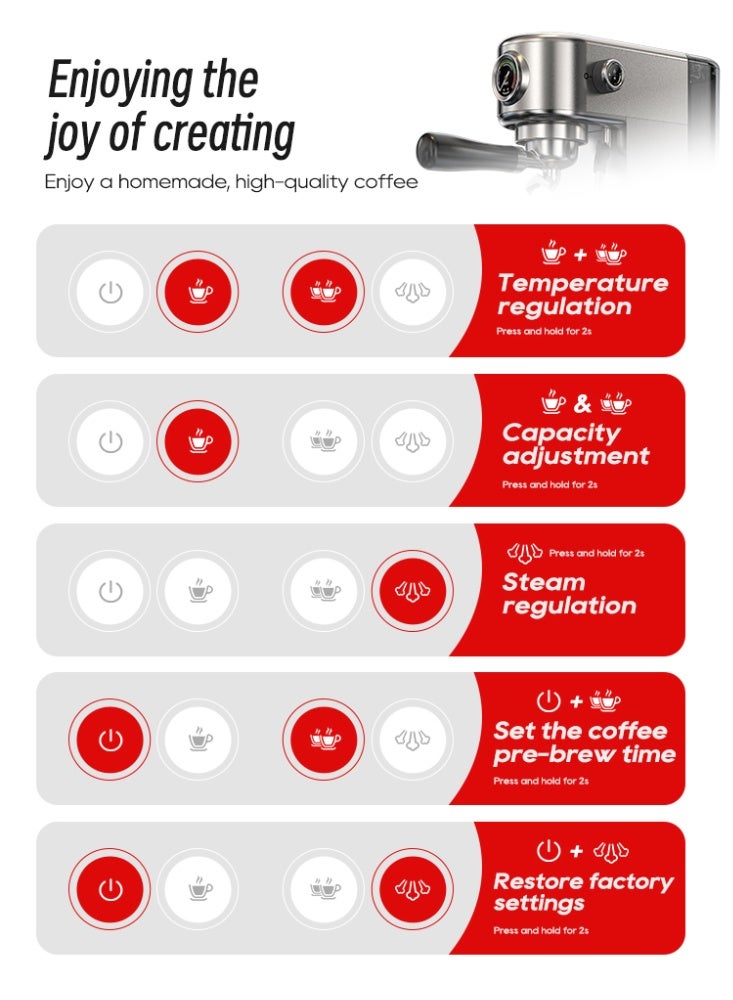 HiBREW ماكينة قهوة هيربرو 20 بار شبه أوتوماتيكية لإعداد الإسبريسو قابلة لضبط درجة الحرارة باردة/ساخنة ماكينة قهوة فائق النحافة كابتشينو H10B - Image 3