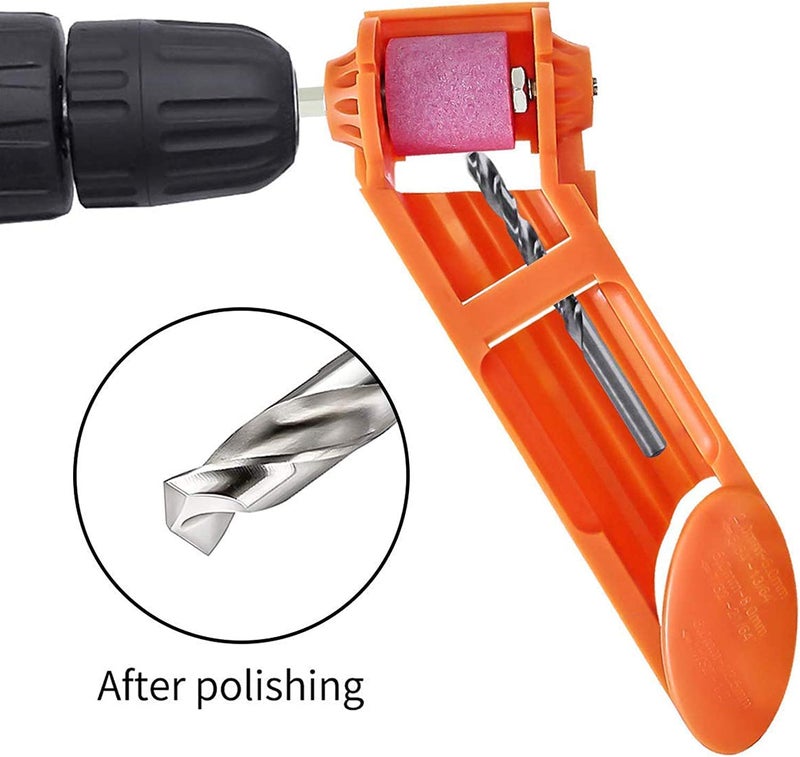 Whitecloud TRANSFORMING HOMES® Portable Diamond Drill Bit Sharpener Powered Tool Parts Sharpening Tool Corundum Grinding Wheel for Iron-Based Drill Bits (DRIL001) (Orange) - Image 2