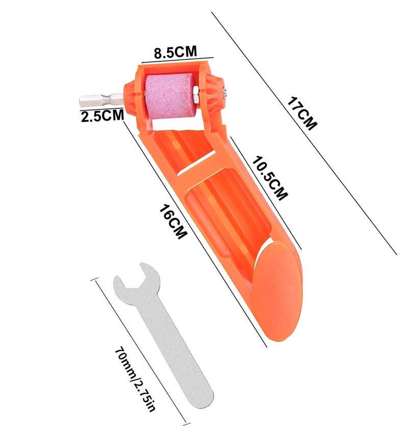 Whitecloud TRANSFORMING HOMES® Portable Diamond Drill Bit Sharpener Powered Tool Parts Sharpening Tool Corundum Grinding Wheel for Iron-Based Drill Bits (DRIL001) (Orange) - Image 3